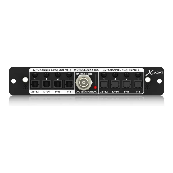 f33e9033d6d9378253ce412e0318d74f-hi.jpg Behringer X-ADAT High-Performance 32-Channel ADAT/Wordclock Expansion Card, 32-Channel ADAT In/Out, 8 Fiber-Optical Connectors, 24-Bit Signal Transmission at 48 or 44.1 kHz | XADAT