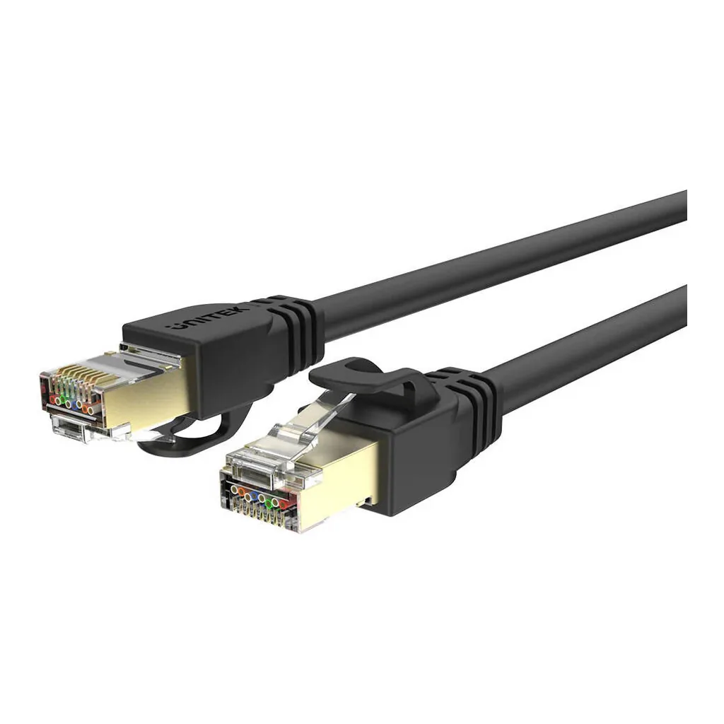 f59af1b8d33bd2e99741f13930b71d14-hi.jpg UNITEK Cat 7 SSTP RJ45 Ethernet Cable, 10Gbps 600MHz, Double Shielded, Gold-Plated Connectors, PoE Compatible, 3 Meter Cable Length, Black