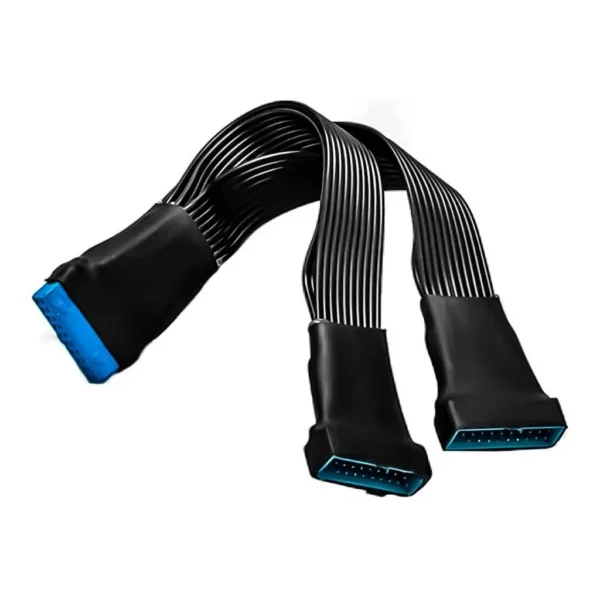 WANGCL USB 3.0 19/20-Pin Internal Header Splitter Cable, Black | AE-7179 - Image 1 WANGCL USB 3.0 19/20-Pin Internal Header Splitter Cable, Black | AE-7179