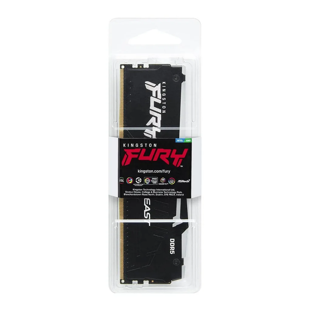 Kingston Fury Beast RGB 64GB DDR5 Desktop Memory, 5600Mhz Speed, CL40 Cas Latency, 1.25V Voltage, 288 Pin, Single Module, Non-ECC Unbuffered DIMM, Black | KF556C40BBA-64 - Image 6 Kingston Fury Beast RGB 64GB DDR5 Desktop Memory, 5600Mhz Speed, CL40 Cas Latency, 1.25V Voltage, 288 Pin, Single Module, Non-ECC Unbuffered DIMM, Black | KF556C40BBA-64 - Image 6