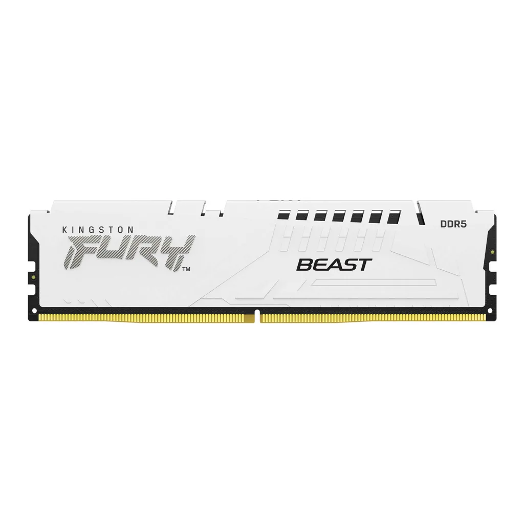 Kingston Fury Beast 32GB DDR5 Memory, 6000MT/s Frequency, CL30 Latency, Non-ECC DIMM, 1.4 Voltage, Intel XMP 3.0 & AMD Certified, White | KF560C30BWE-32 - Image 2 Kingston Fury Beast 32GB DDR5 Memory, 6000MT/s Frequency, CL30 Latency, Non-ECC DIMM, 1.4 Voltage, Intel XMP 3.0 & AMD Certified, White | KF560C30BWE-32 - Image 2