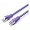 f88c000dc25d0c73b7bd45508d39289d-hi.jpg Vention Cat.6a S/FTP Patch Cord, 26AWG, Up to 10Gbps Data Transmisson, OFC Standard, RJ45 Plug, PVC Enclosure, Copper Conductor, 1M Cable Length, Purple