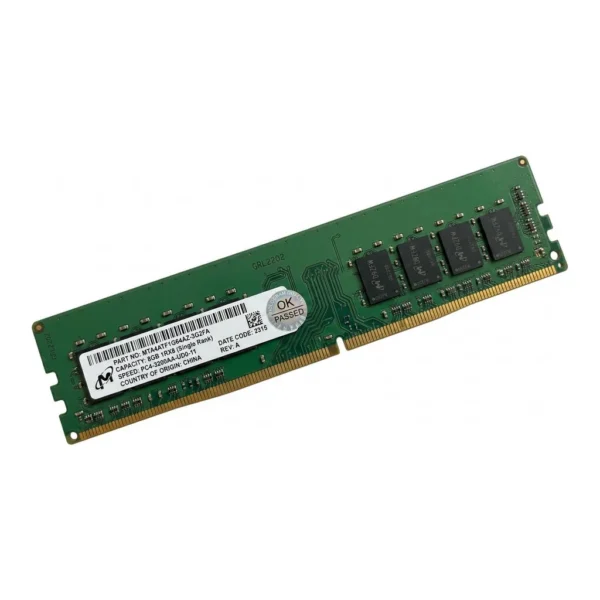 Micron MTA4ATF1G64AZ DDR4 UDIMM Desktop Memory Module, 8GB, 3200MHz, PC4-25600, Non ECC Unbuffered, 288 Pin, Single Rank, CL22, 1.2V | MTA4ATF1G64AZ-3G2FA - Image 1 Micron MTA4ATF1G64AZ DDR4 UDIMM Desktop Memory Module, 8GB, 3200MHz, PC4-25600, Non ECC Unbuffered, 288 Pin, Single Rank, CL22, 1.2V | MTA4ATF1G64AZ-3G2FA - Image 1