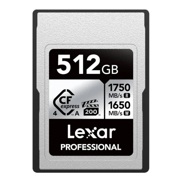 f8e336c7b93240612b6c60f1a5485d68-hi.jpg Lexar Professional Silver Series CFexpress 4.0 Type A Memory Card 512GB, Up to 1750MB/s Read & 1650MB/s Write, High-Speed CFe Card, Silver | LCAEXS4512G-RNENU