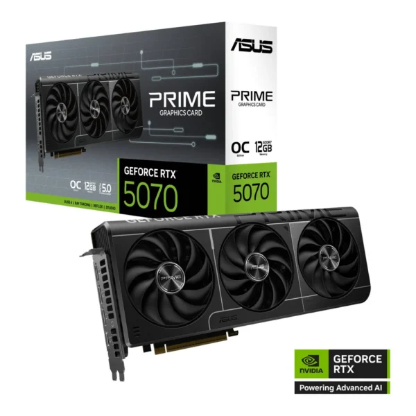 f944f48dd2108749701d18088a9caf8e-hi.jpg ASUS Prime GeForce RTX 5070 OC Edition Graphics Card, 12GB GDDR7 192-Bit Memory, 2557MHz Boost Clock, 6144 CUDA Cores, 28 Gbps Memory Speed, PCI Express Gen 5
