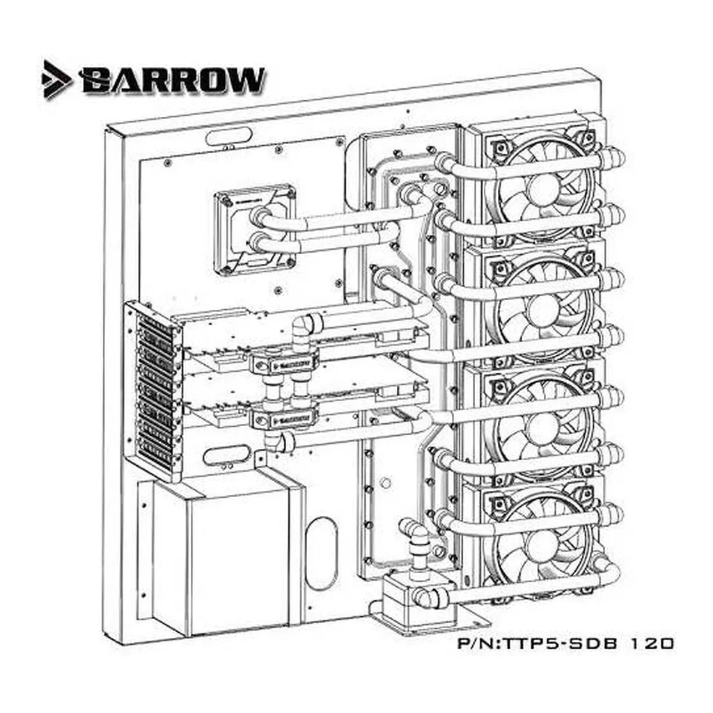 Barrow LRC2.0 Interior Waterway Plate for Thermaltake Core P5 Open-Frame Case | TTP5-SDB 120 - Image 6 Barrow LRC2.0 Interior Waterway Plate for Thermaltake Core P5 Open-Frame Case | TTP5-SDB 120