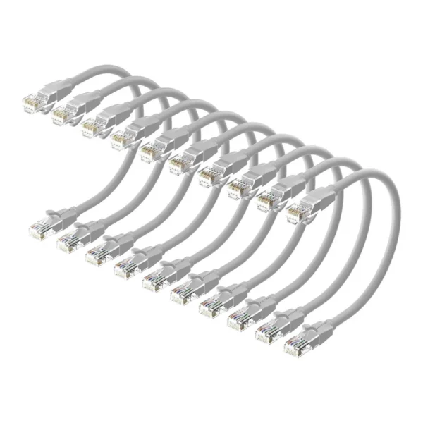 f9b6272bcea8442be7904515d96c5d09-hi.jpg Vention Cat 6 UTP Round Patch Cable, 1000Mbps Maximum Speed, PVC Enclosure, 0.1 Meter Length, 10 Pack, Gray