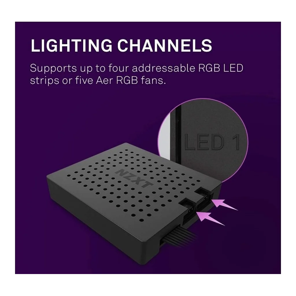 NZXT RGB & Fan Controller, Black | AC-2RGBC-B1 - Image 2 NZXT RGB & Fan Controller, Black | AC-2RGBC-B1