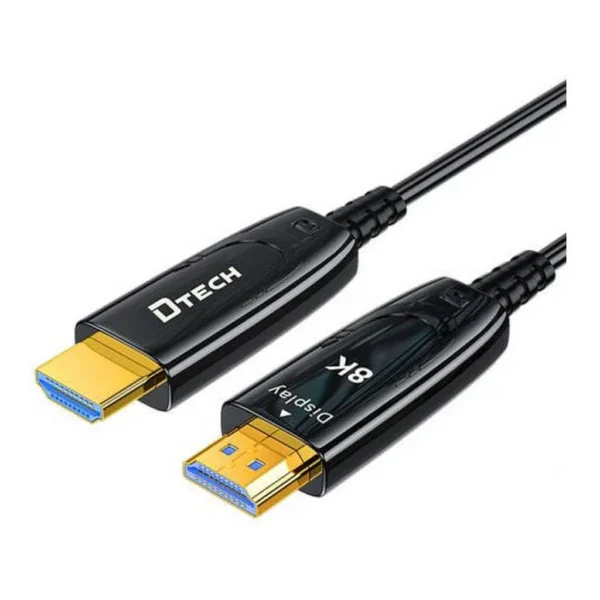 fb1d2b3b97baef98aa79db25eb902ecd-hi.jpg DTECH DT-HOF8005 HDMI Cable, 8K @ 60Hz Resolution, 48Gbps Bandwidth, 4.8mm Wire Diameter, Auto Low Latency Mode, 4 Core Optical Fiber Transmission, Fiber Optic, 5 Meters, Black | DT-HOF8005