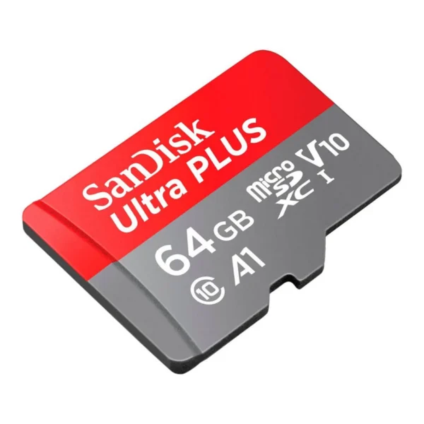 fbab5f11de309f8ddc365ef6d41b21c3-hi.jpg SanDisk Ultra PLUS MicroSDXC UHS-I Memory Card With Adapter, Up to 150MB/sec Read speed, 64GB Storage Capacity, Resistant to Shock, Water, X-rays | SDSQUBC-064G-AP6IA