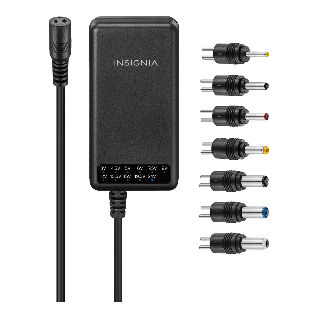 fc2aa2a0-da40-4ff7-9cfe-403becfb28ee.jpg Insignia™ - 53W Universal AC Power Adapter for Devices with Round-Pin Connections - 5 ft. Cable - Black
