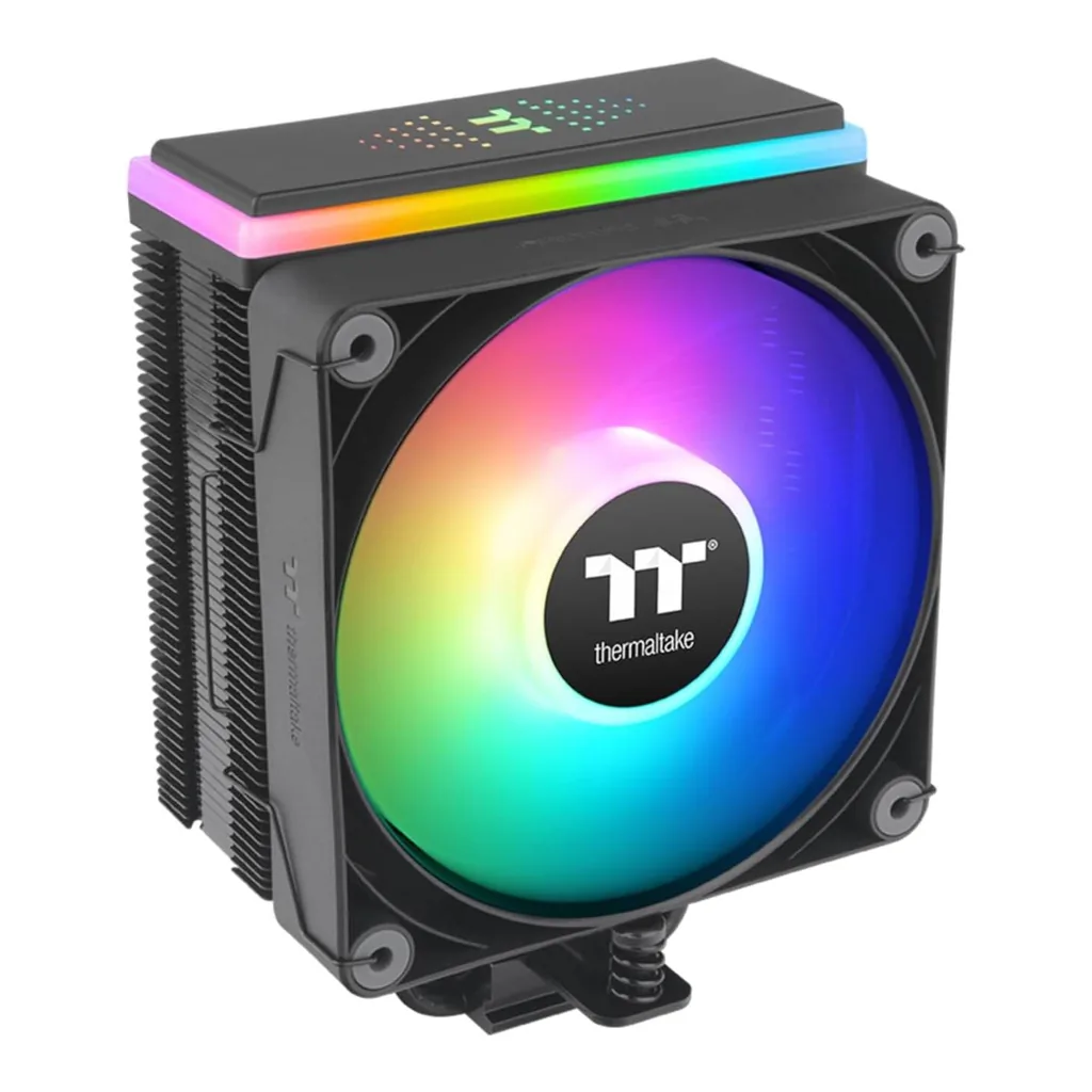 Thermaltake ASTRIA 200 ARGB Lighting Single Tower CPU Cooler, Black | CL-P119-AL12SW-A - Image 1 Thermaltake ASTRIA 200 ARGB Lighting Single Tower CPU Cooler, Black | CL-P119-AL12SW-A