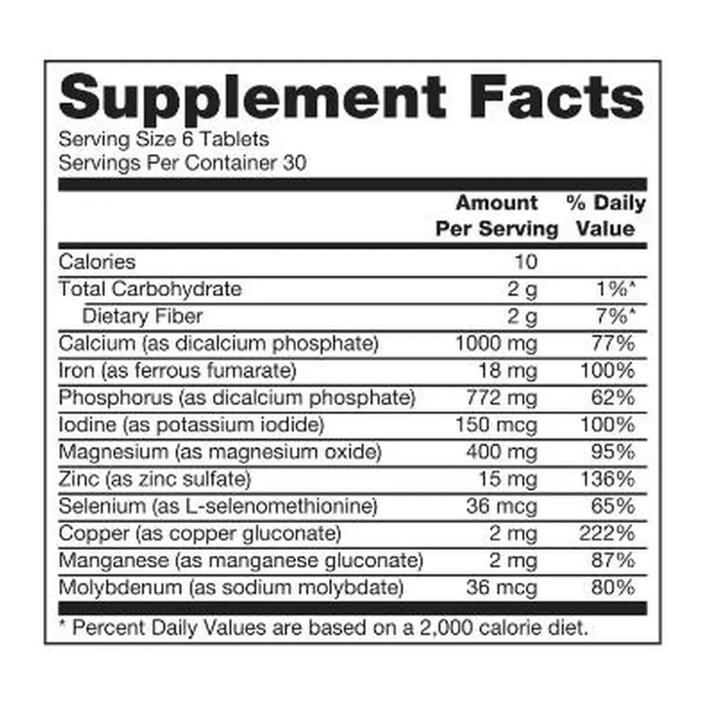 Forever Nature-Min® 037 — official US Supplement Facts label Forever Nature-Min®, manufacturer code 037, official US Supplement Facts label
