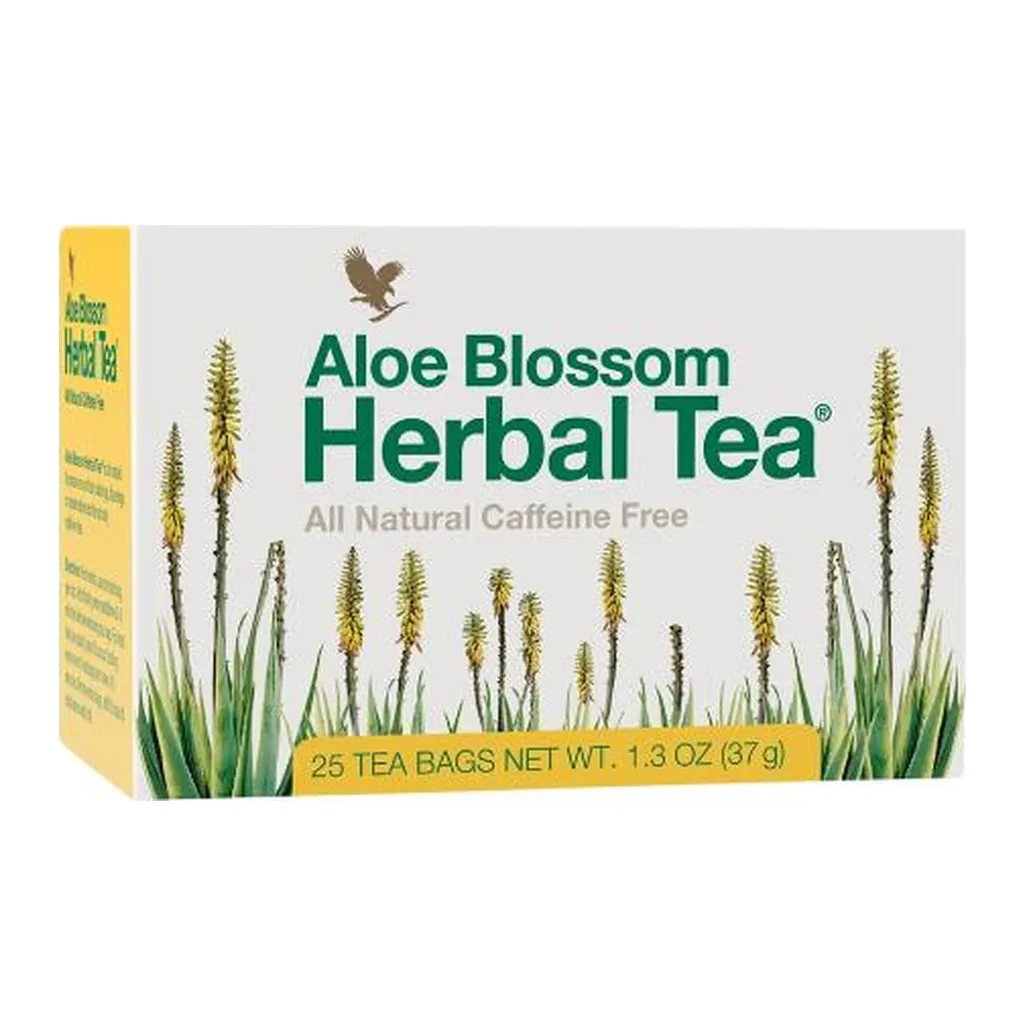 Aloe Blossom Herbal Tea® — US product packaging Aloe Blossom Herbal Tea® — US product packaging on a white background