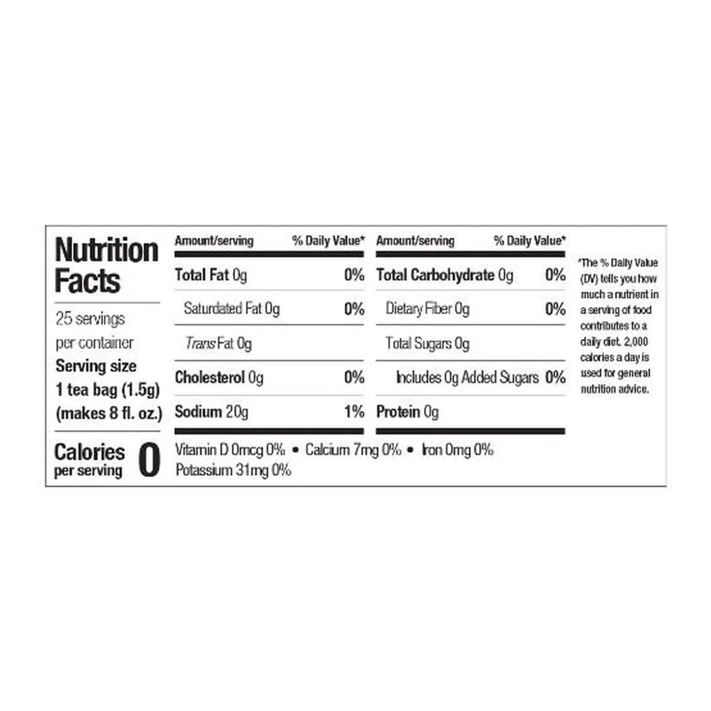 Aloe Blossom Herbal Tea® — Official US label Aloe Blossom Herbal Tea® — official US nutrition or supplement facts label
