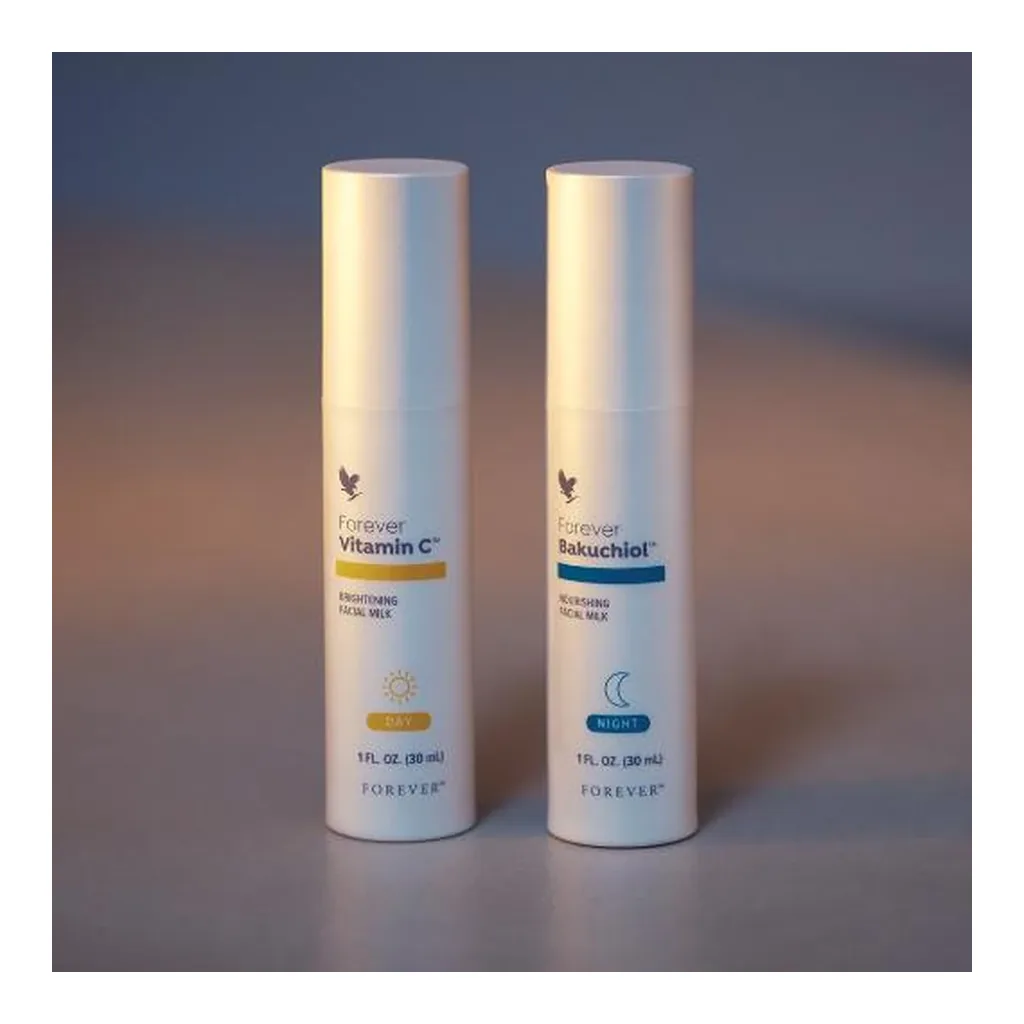 Forever Living forever vitamin c and forever bakuchiol duo Forever Living forever vitamin c and forever bakuchiol duo — official photograph of the included products
