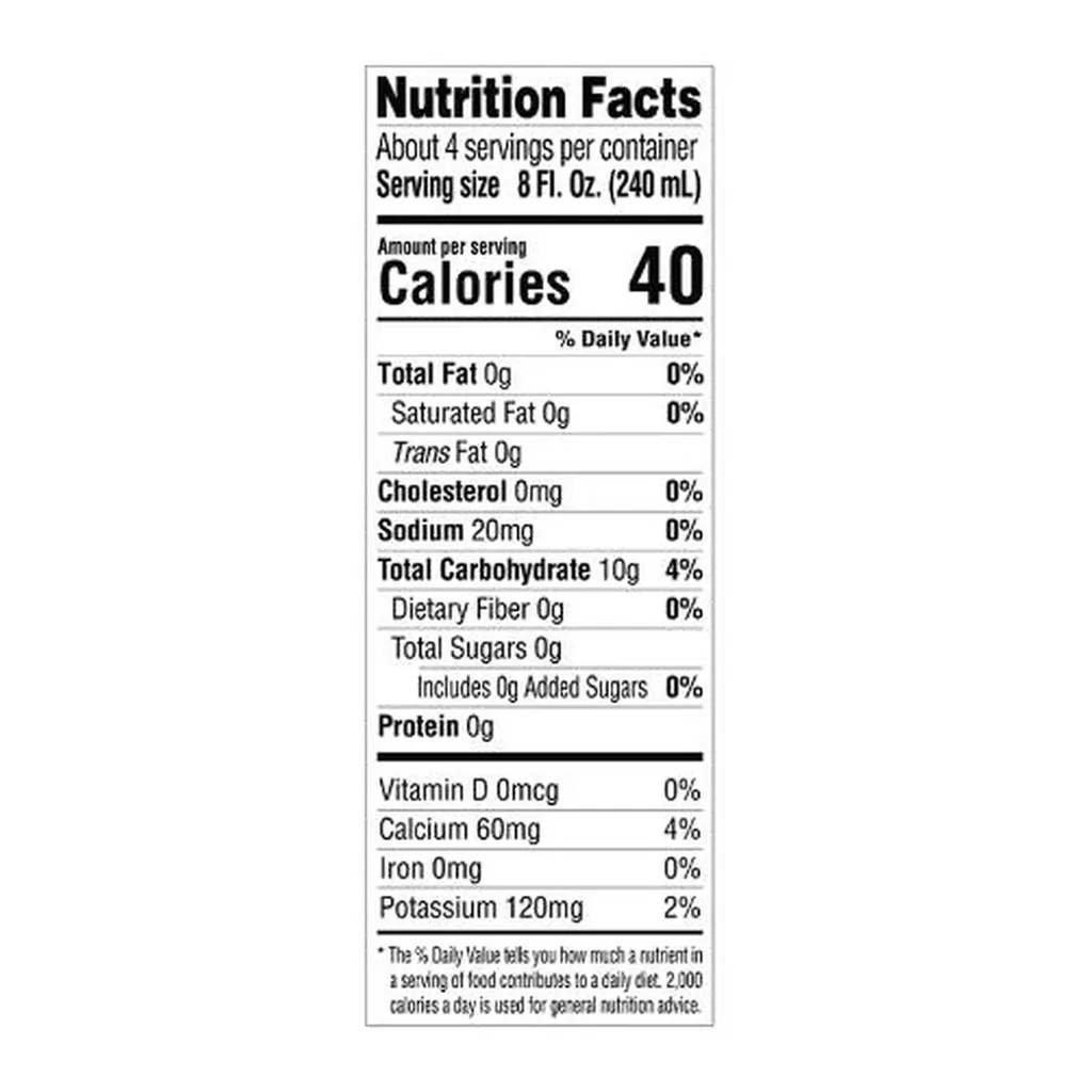 Forever Aloe Vera Juice® — Official US label Forever Aloe Vera Juice® — official US nutrition or supplement facts label