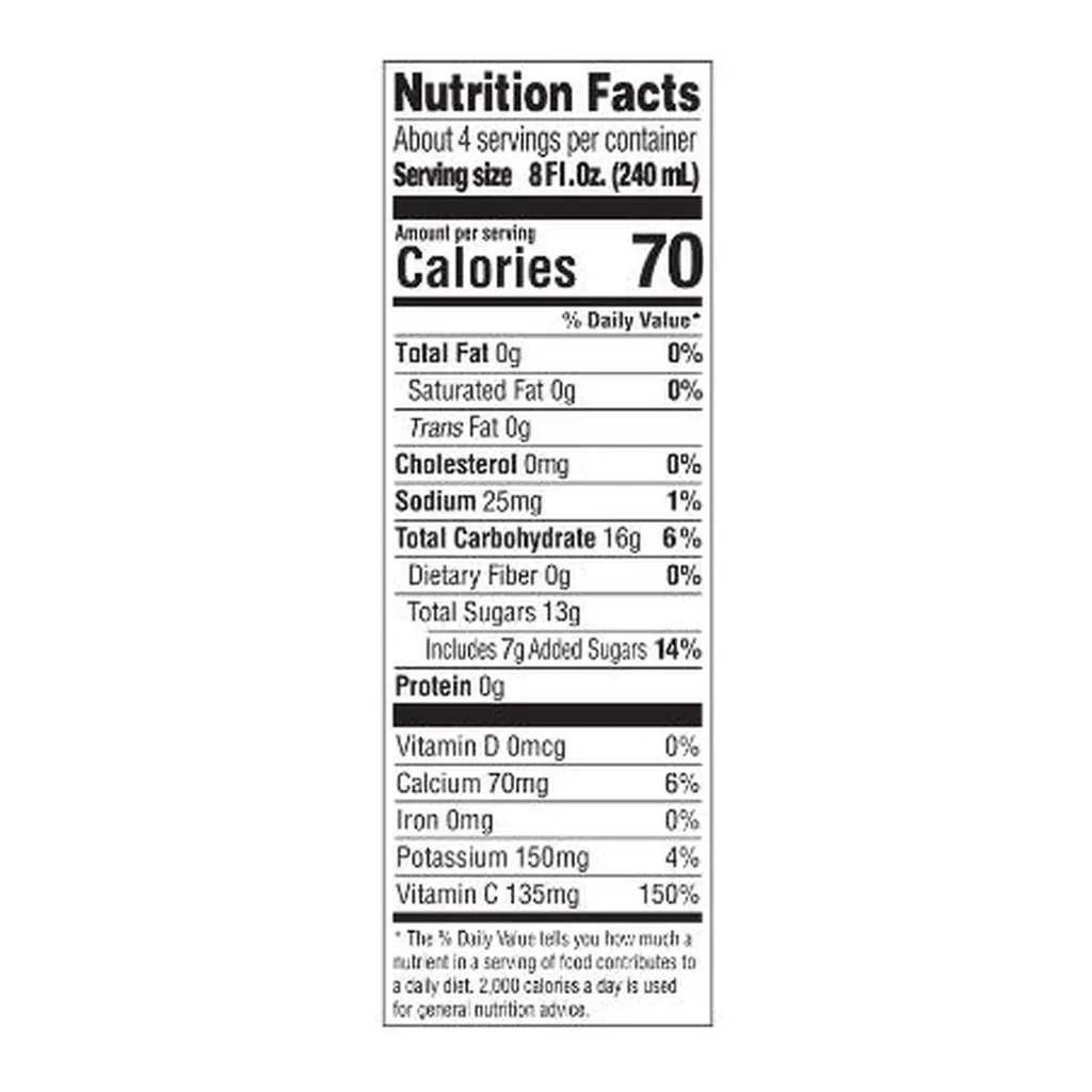 Forever Aloe Mango® — Official US label Forever Aloe Mango® — official US nutrition or supplement facts label