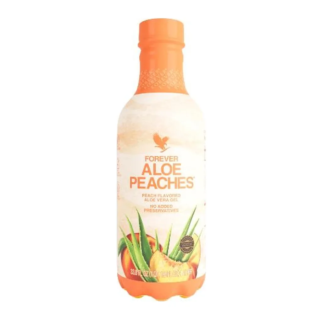 Forever Aloe Peaches® — US product packaging Forever Aloe Peaches® — US product packaging on a white background