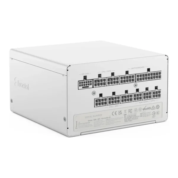 Fractal Ion 3 Full Modular Power Supply, 1000W Power, 80 PLUS Gold Efficiency, ATX12V 3.1, Active PFC, Fluid Dynamic Bearing Fan, 105°C Japanese Capacitors, White | FD-P-IA3G-101 – Main image Fractal Ion 3 Full Modular Power Supply, 1000W Power, 80 PLUS Gold Efficiency, ATX12V 3.1, Active PFC, Fluid Dynamic Bearing Fan, 105°C Japanese Capacitors, White | FD-P-IA3G-101 – Main image