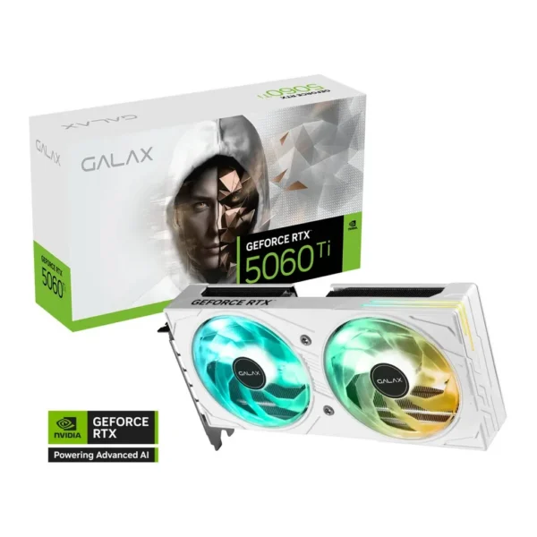 Galax GeForce RTX 5060 Ti EX Graphics Card, 8GB GDDR7 128-bit Memory, 2617 MHz Boost Clock, 28Gbps Memory Speed, 4608 CUDA Cores, PCI-Express 5.0, Whi – Main image Galax GeForce RTX 5060 Ti EX Graphics Card, 8GB GDDR7 128-bit Memory, 2617 MHz Boost Clock, 28Gbps Memory Speed, 4608 CUDA Cores, PCI-Express 5.0, Whi – Main image