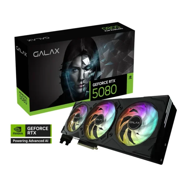 GALAX GeForce RTX 5080 EX Gamer 1-Click OC Graphics Card, 16GB GDDR7 256-Bit Memory, 30 Gbps Memory Speed, 10752 CUDA Cores, PCI-Express 5.0 | 58NZN6M – Main image GALAX GeForce RTX 5080 EX Gamer 1-Click OC Graphics Card, 16GB GDDR7 256-Bit Memory, 30 Gbps Memory Speed, 10752 CUDA Cores, PCI-Express 5.0 | 58NZN6M – Main image