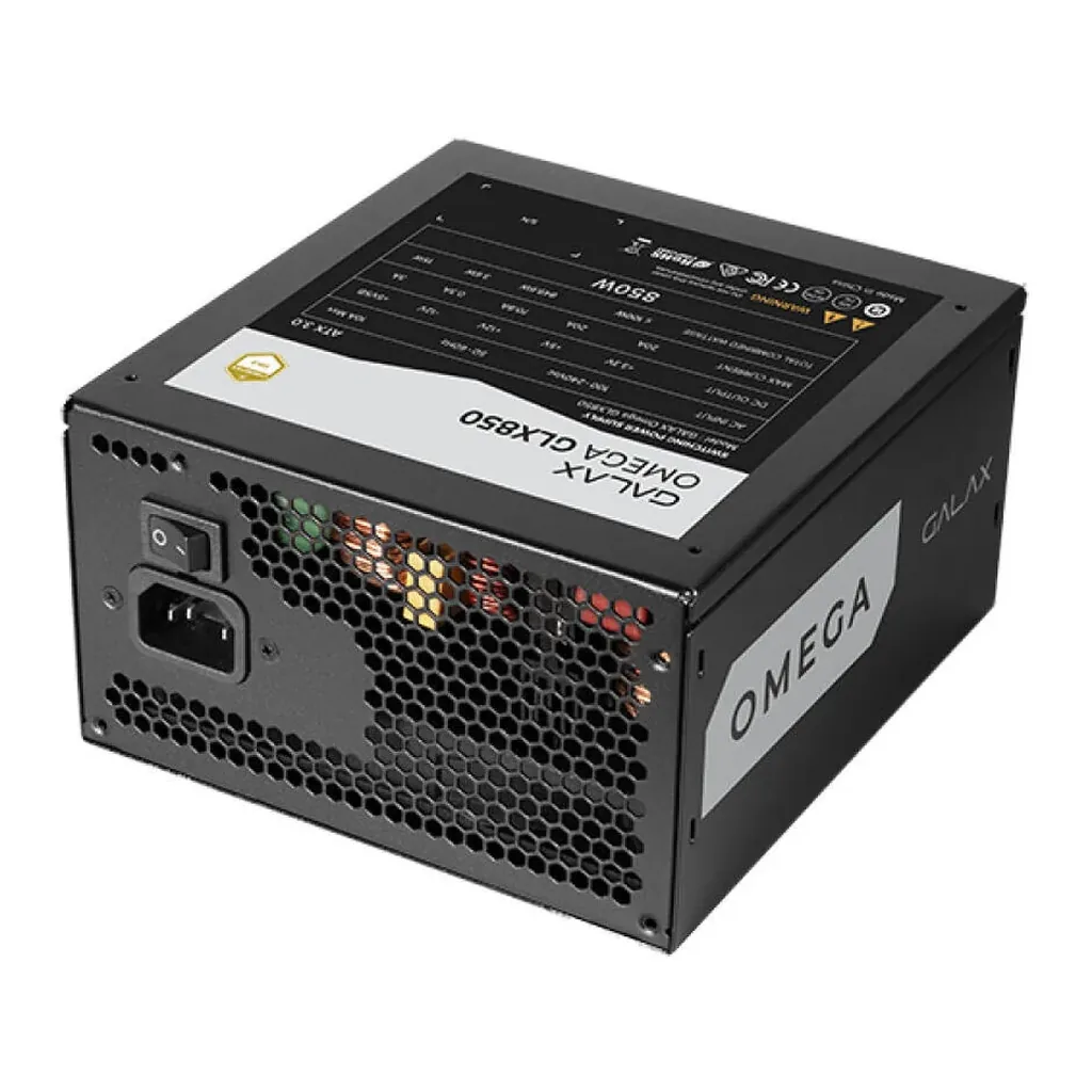 GALAX OMEGA GLX850 Full-Modular Power Supply, 850W Power, 80 PLUS Gold Efficiency, Cybenetics Gold, 105° C-Rated Capacitors, 120mm Fluid Dynamic Bearing, Black | PGO85GPTNAFB0 – Gallery image 3 GALAX OMEGA GLX850 Full-Modular Power Supply, 850W Power, 80 PLUS Gold Efficiency, Cybenetics Gold, 105° C-Rated Capacitors, 120mm Fluid Dynamic Bearing, Black | PGO85GPTNAFB0 – Gallery image 3