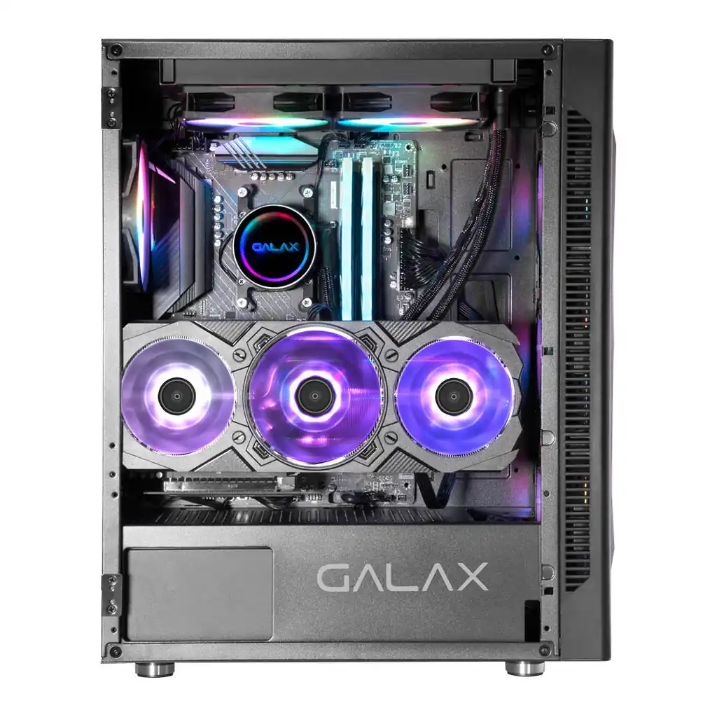 GALAX REVOLUTION-06 ALLSYNC Mid Tower ATX PC Case Tempered Glass Side Panel Remote Customization Peak Airflow Fits Up to 6*120mm Fans 360mm Radiators USB 3 0/2 0 HD Audio Back CGG6AGBA4AA – Gallery image 3 GALAX REVOLUTION-06 ALLSYNC Mid Tower ATX PC Case Tempered Glass Side Panel Remote Customization Peak Airflow Fits Up to 6*120mm Fans 360mm Radiators USB 3 0/2 0 HD Audio Back CGG6AGBA4AA – Gallery image 3