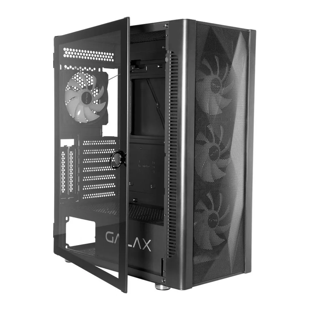GALAX REVOLUTION-06 ALLSYNC Mid Tower ATX PC Case Tempered Glass Side Panel Remote Customization Peak Airflow Fits Up to 6*120mm Fans 360mm Radiators USB 3 0/2 0 HD Audio Back CGG6AGBA4AA – Gallery image 5 GALAX REVOLUTION-06 ALLSYNC Mid Tower ATX PC Case Tempered Glass Side Panel Remote Customization Peak Airflow Fits Up to 6*120mm Fans 360mm Radiators USB 3 0/2 0 HD Audio Back CGG6AGBA4AA – Gallery image 5