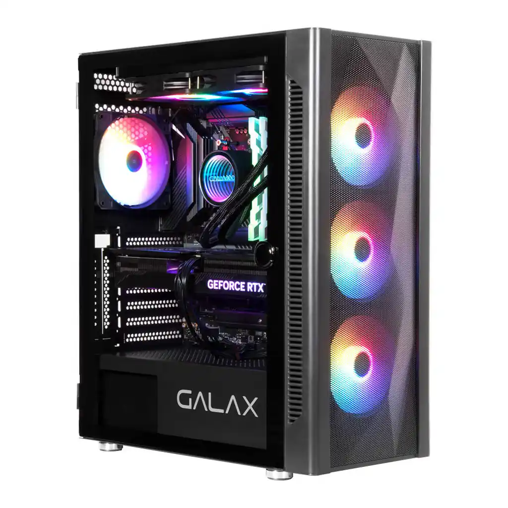 GALAX REVOLUTION-06 ALLSYNC Mid Tower ATX PC Case Tempered Glass Side Panel Remote Customization Peak Airflow Fits Up to 6*120mm Fans 360mm Radiators USB 3 0/2 0 HD Audio Back CGG6AGBA4AA – Main image GALAX REVOLUTION-06 ALLSYNC Mid Tower ATX PC Case Tempered Glass Side Panel Remote Customization Peak Airflow Fits Up to 6*120mm Fans 360mm Radiators USB 3 0/2 0 HD Audio Back CGG6AGBA4AA – Main image