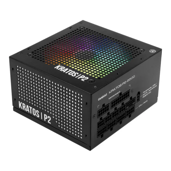 Gamdias KRATOS P2-850G Fully Modular Power Supply, 850W Power, 80 PLUS Gold Efficiency, 100% Japanese Capacitors, ATX 3.0 & PCIe Gen 5.0 Ready, Black | K-P2-850G – Main image Gamdias KRATOS P2-850G Fully Modular Power Supply, 850W Power, 80 PLUS Gold Efficiency, 100% Japanese Capacitors, ATX 3.0 & PCIe Gen 5.0 Ready, Black | K-P2-850G – Main image