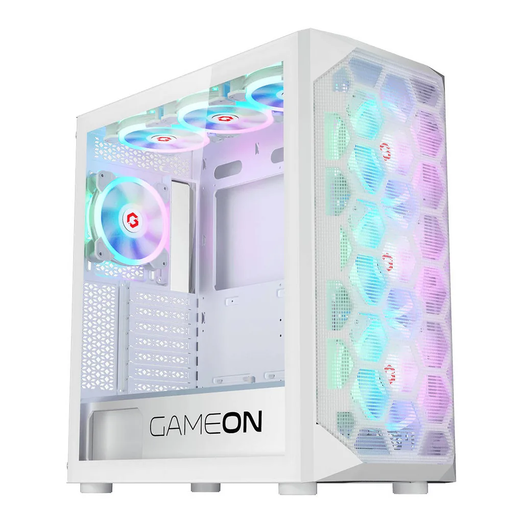 GAMEON Emperor Arctic I Series Mid Tower Gaming Case, 7x 120mm Pre-Installed aRGB Fans, Up to 360mm Radiator & 9x Fan Support, 0.8mm Tempered Glass + SPCC Materials, White | GO-EMPERORI-A – Main image GAMEON Emperor Arctic I Series Mid Tower Gaming Case, 7x 120mm Pre-Installed aRGB Fans, Up to 360mm Radiator & 9x Fan Support, 0.8mm Tempered Glass + SPCC Materials, White | GO-EMPERORI-A – Main image