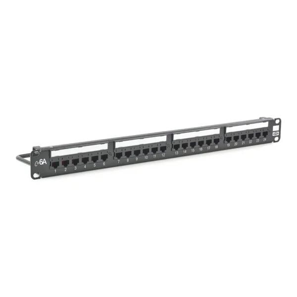 Generic HP6A24U Patch panel 24 PTO CAT6A Next Speed UTP 1U Black Hubbell | HP6A24U – Main image Generic HP6A24U Patch panel 24 PTO CAT6A Next Speed UTP 1U Black Hubbell | HP6A24U – Main image