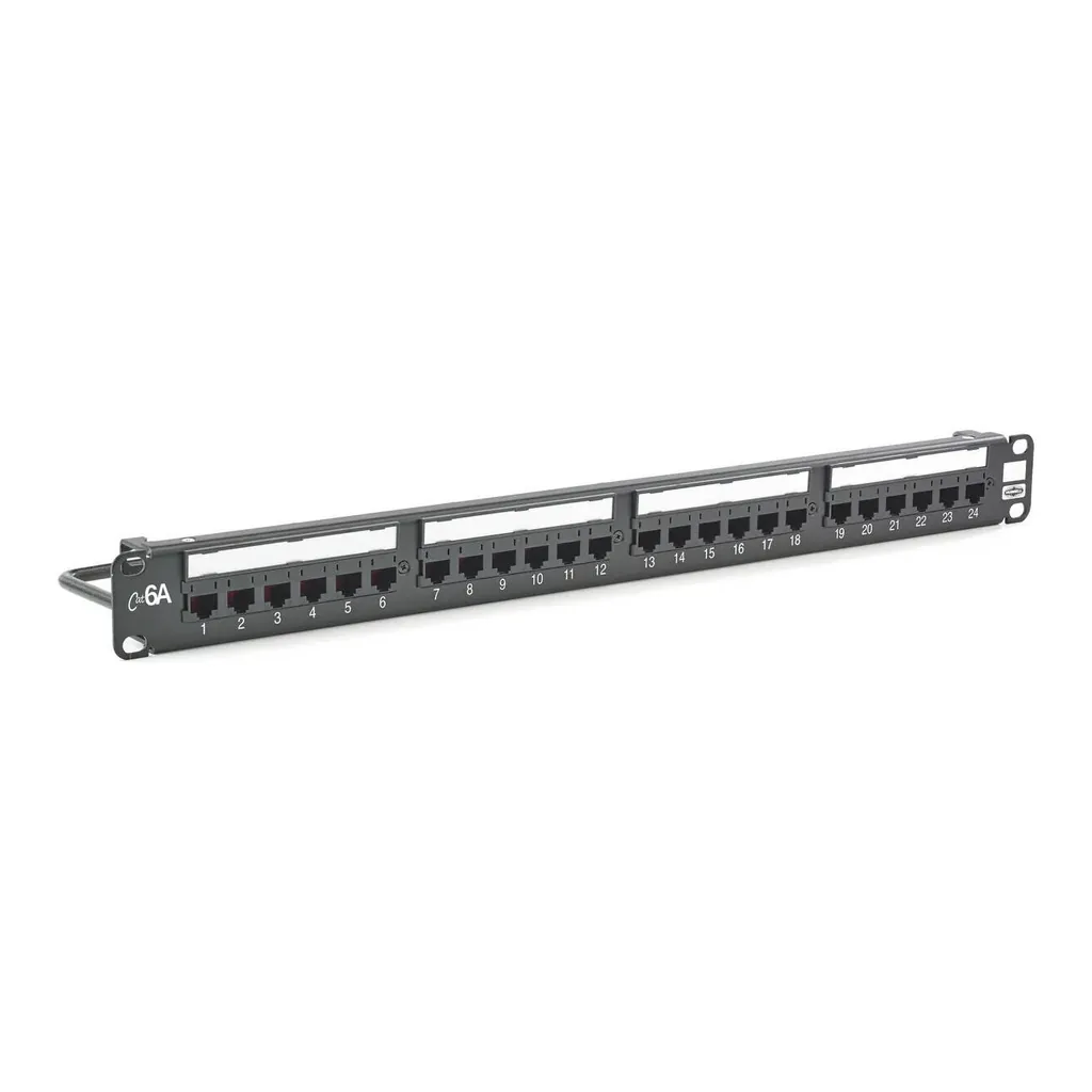 Generic HP6A24U Patch panel 24 PTO CAT6A Next Speed UTP 1U Black Hubbell | HP6A24U – Main image Generic HP6A24U Patch panel 24 PTO CAT6A Next Speed UTP 1U Black Hubbell | HP6A24U – Main image