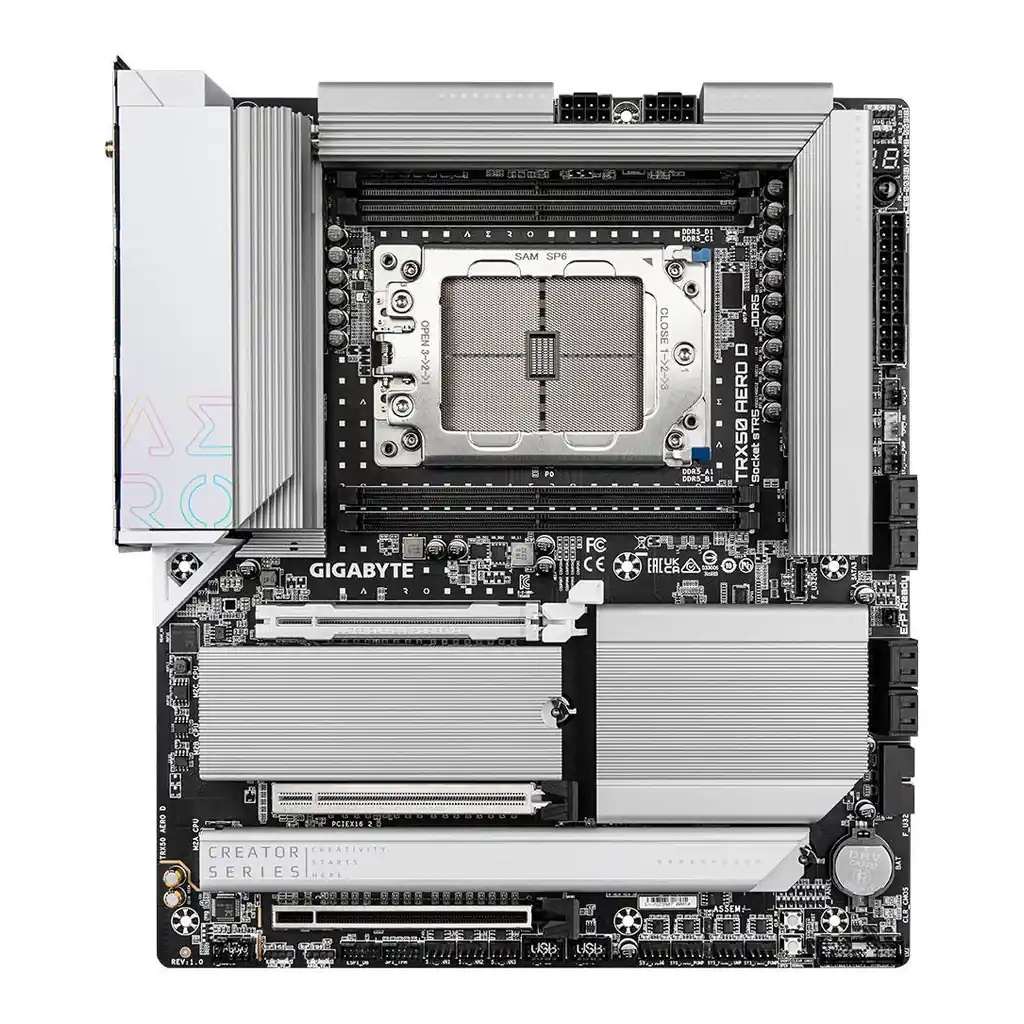 GIGABYTE AERO D DDR5 TRX50 E-ATX Motherbord with AMD Ryzen Threadripper 7980X 64-Core sTR5 Processor Ultimate Power Duo Bundle, sTR5 , 5.1GHz Max Turbo Freq, Wi-Fi 7 / Bluetooth 5.3 | 2.5 & 10 GbE – Gallery image 4 GIGABYTE AERO D DDR5 TRX50 E-ATX Motherbord with AMD Ryzen Threadripper 7980X 64-Core sTR5 Processor Ultimate Power Duo Bundle, sTR5 , 5.1GHz Max Turbo Freq, Wi-Fi 7 / Bluetooth 5.3 | 2.5 & 10 GbE – Gallery image 4