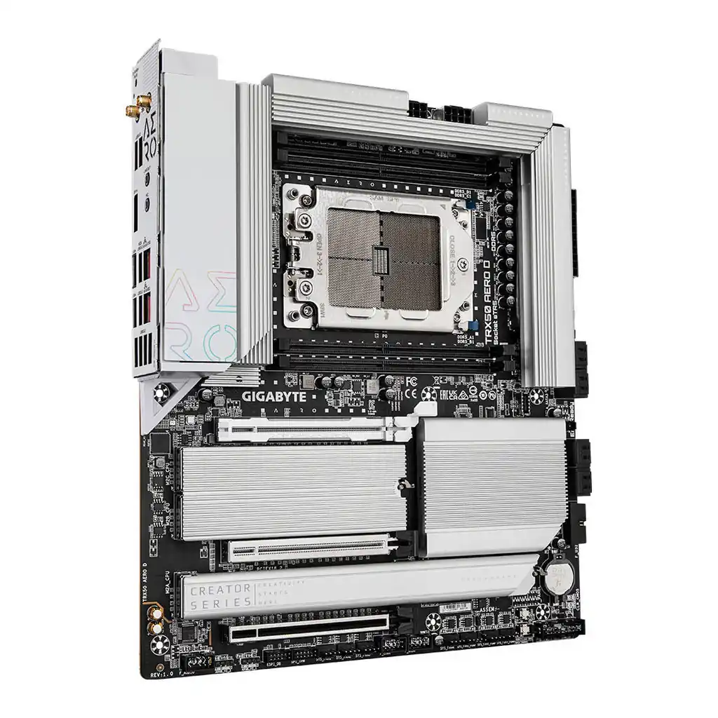 GIGABYTE AERO D DDR5 TRX50 E-ATX Motherbord with AMD Ryzen Threadripper 7980X 64-Core sTR5 Processor Ultimate Power Duo Bundle, sTR5 , 5.1GHz Max Turbo Freq, Wi-Fi 7 / Bluetooth 5.3 | 2.5 & 10 GbE – Gallery image 5 GIGABYTE AERO D DDR5 TRX50 E-ATX Motherbord with AMD Ryzen Threadripper 7980X 64-Core sTR5 Processor Ultimate Power Duo Bundle, sTR5 , 5.1GHz Max Turbo Freq, Wi-Fi 7 / Bluetooth 5.3 | 2.5 & 10 GbE – Gallery image 5