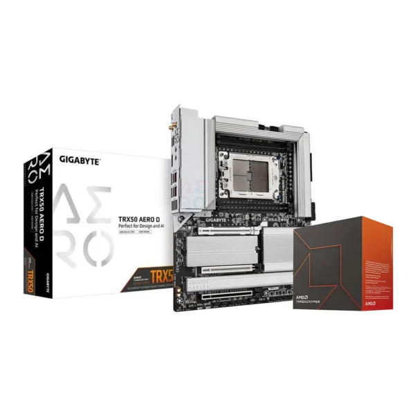 GIGABYTE AERO D DDR5 TRX50 E-ATX Motherbord with AMD Ryzen Threadripper 7980X 64-Core sTR5 Processor Ultimate Power Duo Bundle, sTR5 , 5.1GHz Max Turbo Freq, Wi-Fi 7 / Bluetooth 5.3 | 2.5 & 10 GbE – Main image GIGABYTE AERO D DDR5 TRX50 E-ATX Motherbord with AMD Ryzen Threadripper 7980X 64-Core sTR5 Processor Ultimate Power Duo Bundle, sTR5 , 5.1GHz Max Turbo Freq, Wi-Fi 7 / Bluetooth 5.3 | 2.5 & 10 GbE – Main image