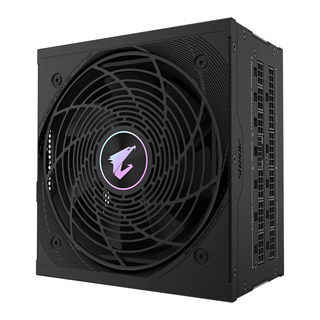 GIGABYTE AORUS ELITE P1000W 80+ Platinum Modular PCIe 5.0 Power Supply, 1000W Power, 80 PLUS Platinum Efficiency, 120mm Fluid Dynamic Bearing Fan, Black | GP-AE1000PM-PG5 – Gallery image 1 GIGABYTE AORUS ELITE P1000W 80+ Platinum Modular PCIe 5.0 Power Supply, 1000W Power, 80 PLUS Platinum Efficiency, 120mm Fluid Dynamic Bearing Fan, Black | GP-AE1000PM-PG5 – Gallery image 1