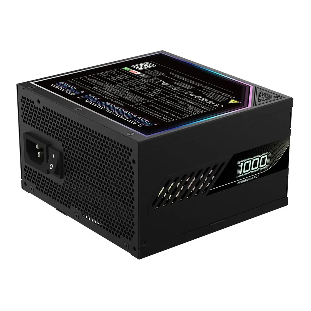 GIGABYTE AORUS ELITE P1000W 80+ Platinum Modular PCIe 5.0 Power Supply, 1000W Power, 80 PLUS Platinum Efficiency, 120mm Fluid Dynamic Bearing Fan, Black | GP-AE1000PM-PG5 – Gallery image 4 GIGABYTE AORUS ELITE P1000W 80+ Platinum Modular PCIe 5.0 Power Supply, 1000W Power, 80 PLUS Platinum Efficiency, 120mm Fluid Dynamic Bearing Fan, Black | GP-AE1000PM-PG5 – Gallery image 4