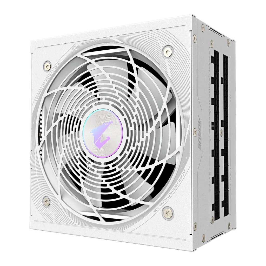 GIGABYTE AORUS ELITE P850W 80+ Platinum Modular PCIe 5.0 Power Supply, Intel Form Factor ATX 12V v3.0, 850W Capacity, 120mm FDB Fan, 60-50 Hz Input Frequency, Ice | GP-AE850PM-PG5-ICE – Main image GIGABYTE AORUS ELITE P850W 80+ Platinum Modular PCIe 5.0 Power Supply, Intel Form Factor ATX 12V v3.0, 850W Capacity, 120mm FDB Fan, 60-50 Hz Input Frequency, Ice | GP-AE850PM-PG5-ICE – Main image