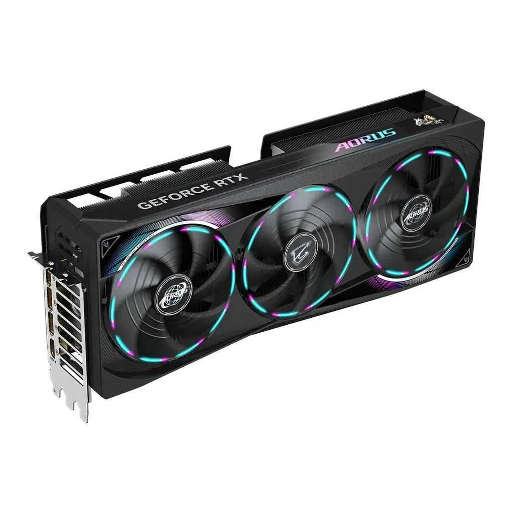 GIGABYTE AORUS GeForce RTX 5080 MASTER Graphics Card, 16GB GDDR7 256-Bit Memory, 2805 MHz Core Clock, 30 Gbps Memory Speed, PCI-Express 5.0 | GV-N5080 – Gallery image 1 GIGABYTE AORUS GeForce RTX 5080 MASTER Graphics Card, 16GB GDDR7 256-Bit Memory, 2805 MHz Core Clock, 30 Gbps Memory Speed, PCI-Express 5.0 | GV-N5080 – Gallery image 1