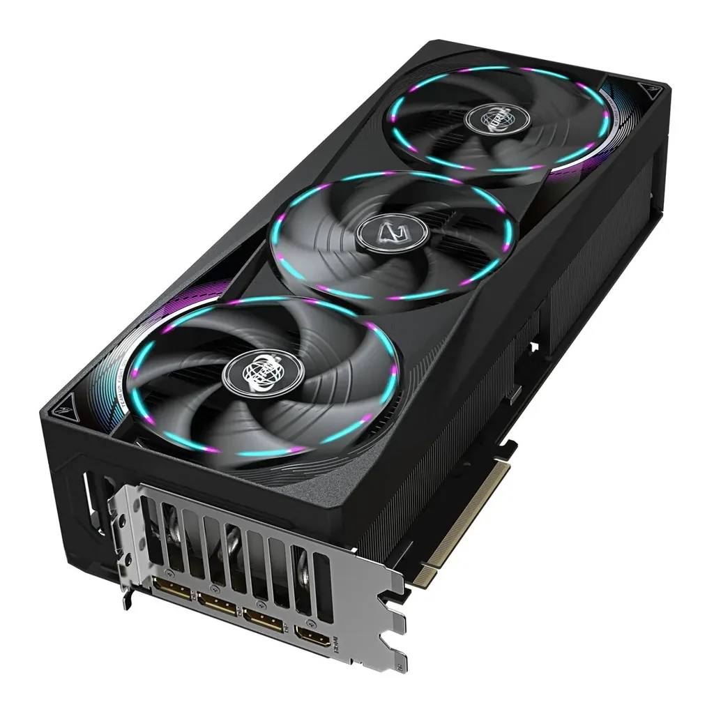GIGABYTE AORUS GeForce RTX 5080 MASTER Graphics Card, 16GB GDDR7 256-Bit Memory, 2805 MHz Core Clock, 30 Gbps Memory Speed, PCI-Express 5.0 | GV-N5080 – Gallery image 6 GIGABYTE AORUS GeForce RTX 5080 MASTER Graphics Card, 16GB GDDR7 256-Bit Memory, 2805 MHz Core Clock, 30 Gbps Memory Speed, PCI-Express 5.0 | GV-N5080 – Gallery image 6