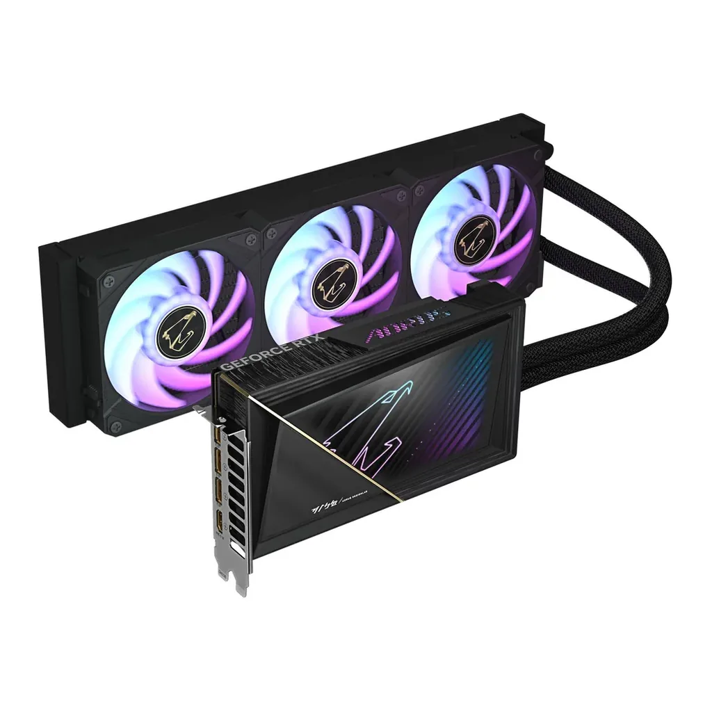 GIGABYTE AORUS GeForce RTX 5080 XTREME WATERFORCE Graphics Card, 16GB GDDR7 256-Bit Memory, 2805 MHz Core Clock, 30 Gbps Memory Speed, 10752 CUDA Core – Gallery image 1 GIGABYTE AORUS GeForce RTX 5080 XTREME WATERFORCE Graphics Card, 16GB GDDR7 256-Bit Memory, 2805 MHz Core Clock, 30 Gbps Memory Speed, 10752 CUDA Core – Gallery image 1