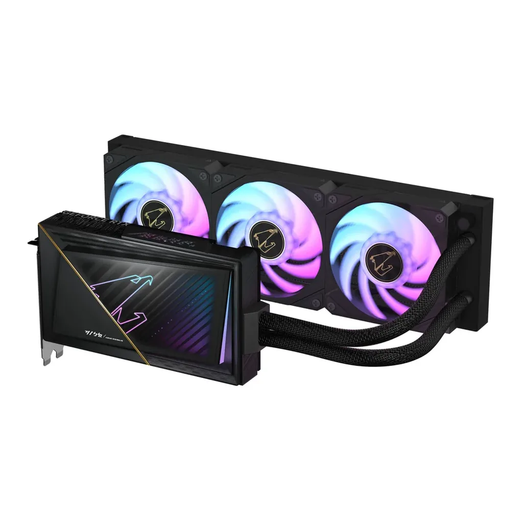 GIGABYTE AORUS GeForce RTX 5080 XTREME WATERFORCE Graphics Card, 16GB GDDR7 256-Bit Memory, 2805 MHz Core Clock, 30 Gbps Memory Speed, 10752 CUDA Core – Gallery image 2 GIGABYTE AORUS GeForce RTX 5080 XTREME WATERFORCE Graphics Card, 16GB GDDR7 256-Bit Memory, 2805 MHz Core Clock, 30 Gbps Memory Speed, 10752 CUDA Core – Gallery image 2