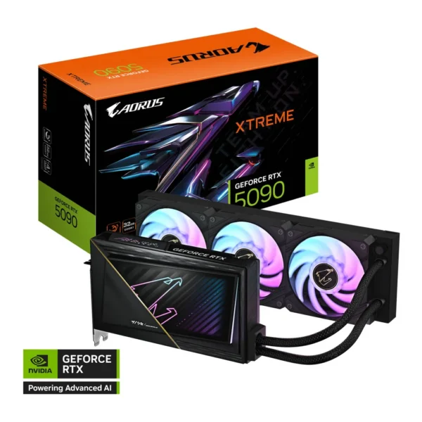 GIGABYTE AORUS GeForce RTX 5090 XTREME WATERFORCE Graphics Card, 32GB GDDR7 512-Bit Memory, 2655 MHz Core Clock, 28 Gbps Memory Speed, 21760 CUDA Cores, PCI-Express 5.0 – Main image GIGABYTE AORUS GeForce RTX 5090 XTREME WATERFORCE Graphics Card, 32GB GDDR7 512-Bit Memory, 2655 MHz Core Clock, 28 Gbps Memory Speed, 21760 CUDA Cores, PCI-Express 5.0 – Main image