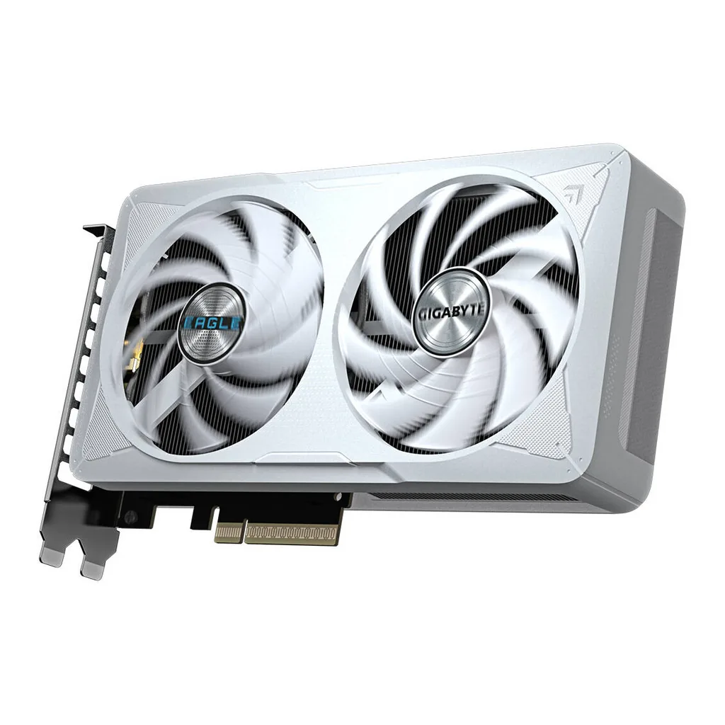 GIGABYTE GeForce RTX 5060 EAGLE OC ICE Graphics Card, 8GB GDDR7 128-Bit Memory, 2497 MHz Core Clock, 28 Gbps Memory Clock, 3840 CUDA Cores, PCI Express 5.0, White – Gallery image 4 GIGABYTE GeForce RTX 5060 EAGLE OC ICE Graphics Card, 8GB GDDR7 128-Bit Memory, 2497 MHz Core Clock, 28 Gbps Memory Clock, 3840 CUDA Cores, PCI Express 5.0, White – Gallery image 4