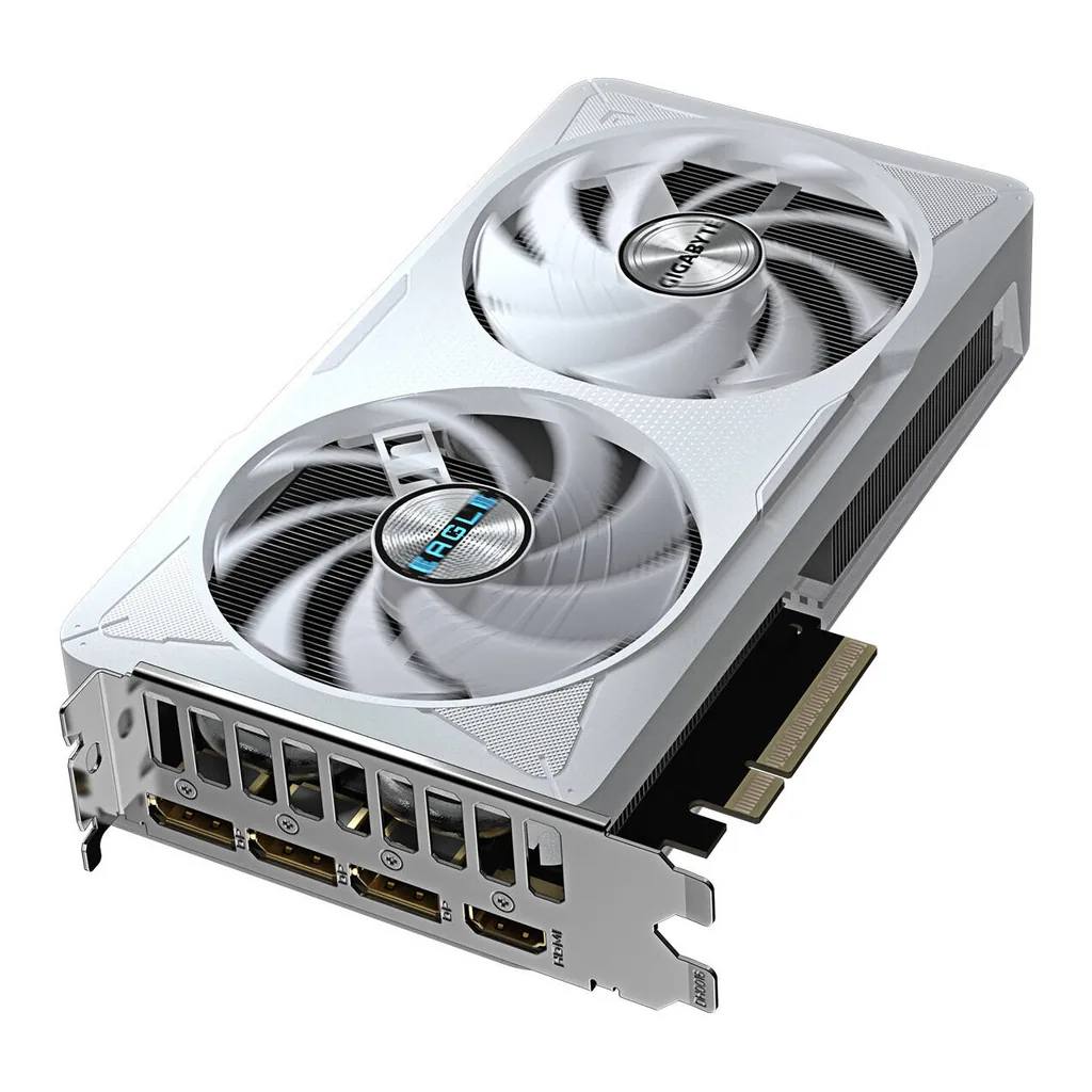 GIGABYTE GeForce RTX 5060 EAGLE OC ICE Graphics Card, 8GB GDDR7 128-Bit Memory, 2497 MHz Core Clock, 28 Gbps Memory Clock, 3840 CUDA Cores, PCI Express 5.0, White – Gallery image 6 GIGABYTE GeForce RTX 5060 EAGLE OC ICE Graphics Card, 8GB GDDR7 128-Bit Memory, 2497 MHz Core Clock, 28 Gbps Memory Clock, 3840 CUDA Cores, PCI Express 5.0, White – Gallery image 6