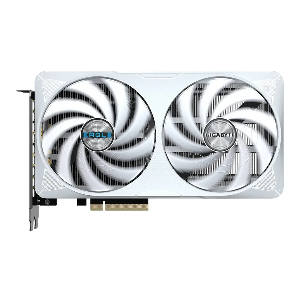 GIGABYTE GeForce RTX 5060 Ti EAGLE OC ICE Graphics Card, 16GB GDDR7 128-Bit Memory, 2617 MHz Core Clock, 28 Gbps Memory Clock, PCI-Express 5.0, White – Gallery image 3 GIGABYTE GeForce RTX 5060 Ti EAGLE OC ICE Graphics Card, 16GB GDDR7 128-Bit Memory, 2617 MHz Core Clock, 28 Gbps Memory Clock, PCI-Express 5.0, White – Gallery image 3