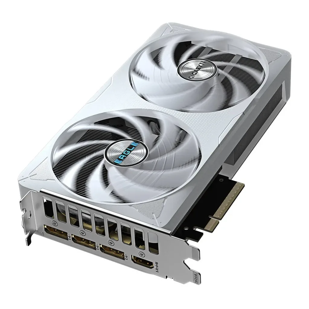 GIGABYTE GeForce RTX 5060 Ti EAGLE OC ICE Graphics Card, 16GB GDDR7 128-Bit Memory, 2617 MHz Core Clock, 28 Gbps Memory Clock, PCI-Express 5.0, White – Gallery image 5 GIGABYTE GeForce RTX 5060 Ti EAGLE OC ICE Graphics Card, 16GB GDDR7 128-Bit Memory, 2617 MHz Core Clock, 28 Gbps Memory Clock, PCI-Express 5.0, White – Gallery image 5