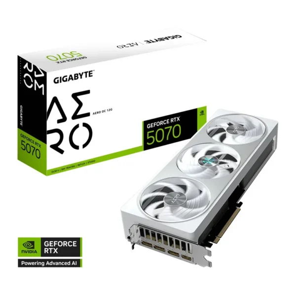 GIGABYTE GeForce RTX 5070 AERO OC Graphics Card, 12GB GDDR7 192-Bit Memory, 2625 MHz Core Clock, 6144 CUDA Cores, 28 Gbps Memory Clock, PCI-Express 5. – Main image GIGABYTE GeForce RTX 5070 AERO OC Graphics Card, 12GB GDDR7 192-Bit Memory, 2625 MHz Core Clock, 6144 CUDA Cores, 28 Gbps Memory Clock, PCI-Express 5. – Main image